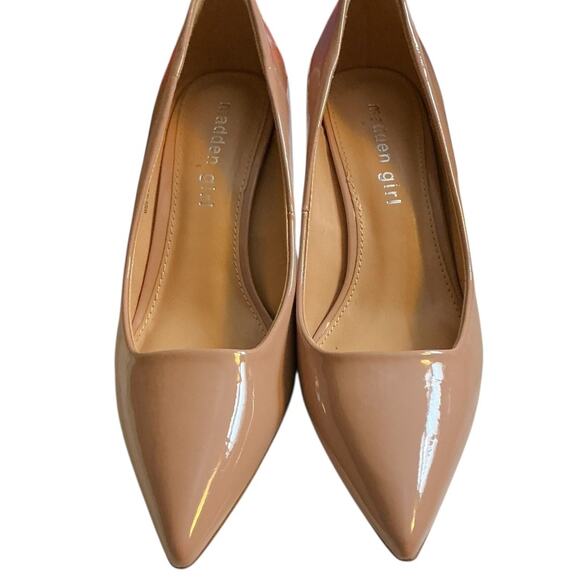 Steve Madden Brynn Blush Pinkish Tan Patent Kitten Heels Pumps Size US6.5M - Picture 15 of 16